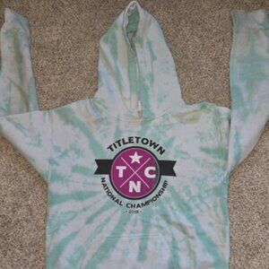 Tie dye green hoodie adult small titletown gymnastics championship